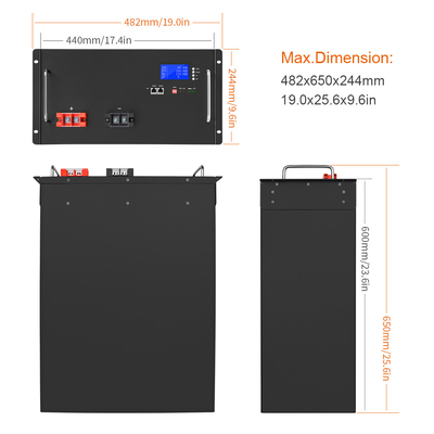 Bms 100ah Batería solar de iones de litio de 48 voltios Lifepo4 48v 200ah