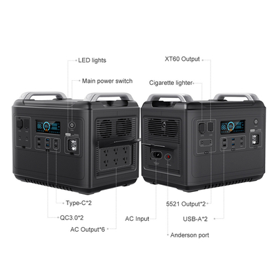 La central eléctrica portátil LiFePO4 para el refrigerador del aire acondicionado hogar 2000w Lifepo4 sube el generador solar