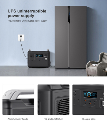 La central eléctrica portátil LiFePO4 para el refrigerador del aire acondicionado hogar 2000w Lifepo4 sube el generador solar
