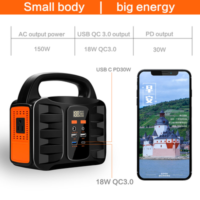 Generador solar portátil de la central eléctrica del coche de la batería 150W industrial