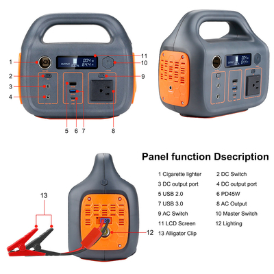 Central eléctrica portátil al aire libre del generador 300W del generador solar que acampa del hogar 110v 220v con el comienzo del coche