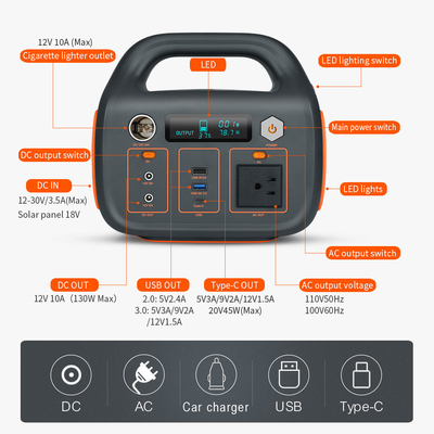 central eléctrica portátil con pilas de 600w 300W 500w 220V 110V 504Wh 140000mAh