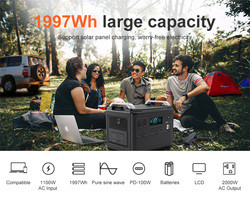 Sube la estación de energía portátil de litio Lifepo4 Solar 2000W 1000 Watt bidireccional rápido