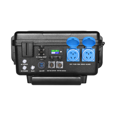 Central eléctrica portátil de litio de carga con batería Lifepo4 110v 220v 2500w