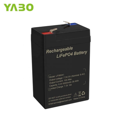 iluminación recargable de la batería LiFePO4 del ciclo profundo de 6.4V 4.5Ah 6v 5Ah