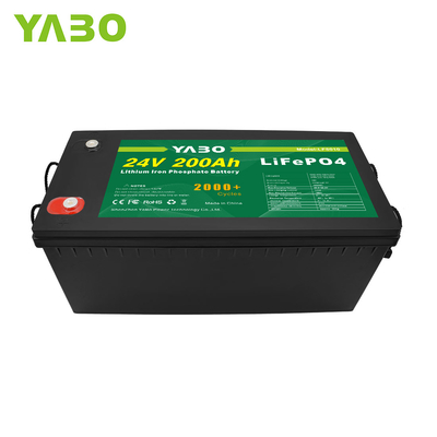 Batería solar 200Ah del fosfato del hierro del litio de la célula de batería de la vida 24V Lifepo4 de ciclo 2000