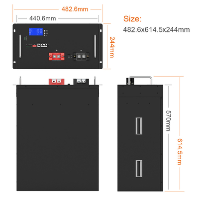 Batería de litio recargable 200Ah 48V del fosfato del hierro del litio de la pared del poder del almacenamiento de energía del hogar