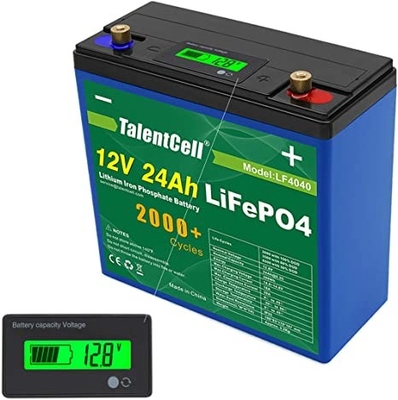 capacidad grande recargable de la batería del litio de 12v 24ah Lifepo4 con la exhibición del LCD