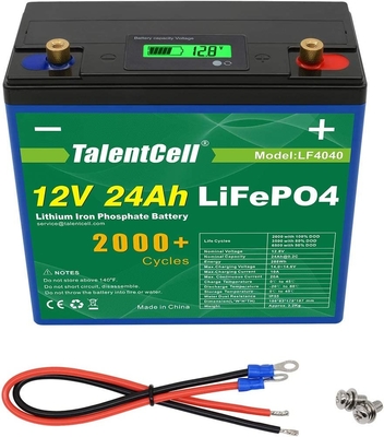 capacidad grande recargable de la batería del litio de 12v 24ah Lifepo4 con la exhibición del LCD