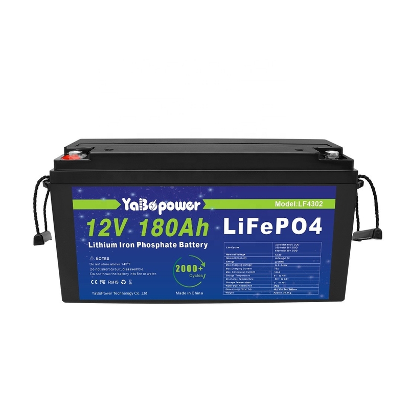 Certificación de alto nivel y calidad garantizada Batería de iones de litio Lifepo4 12v180Ah para sistema híbrido