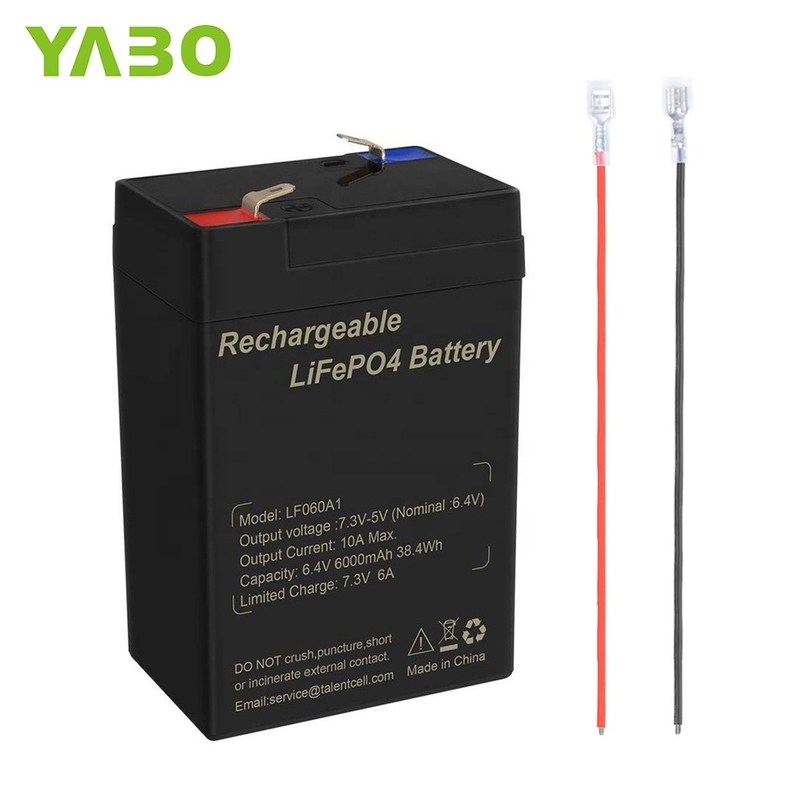 Litio 6V 6Ah 6.4V de la batería LiFePO4 del ciclo profundo del fosfato del hierro del litio para los juguetes UPS