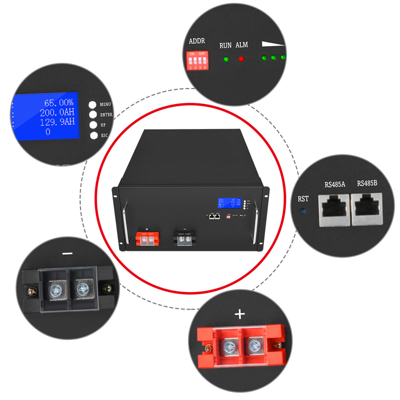 Tamaño cargable de la batería de la batería 16S1P 5.5U de 230Ah 51,2 V Lifepo4